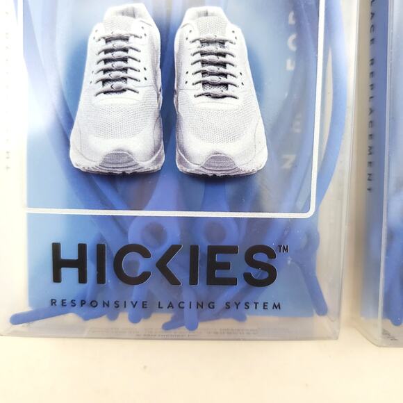Hickies Blue & White Lacing System Elastic Tieless Unisex One Size Lot of 2 - Picture 3 of 7